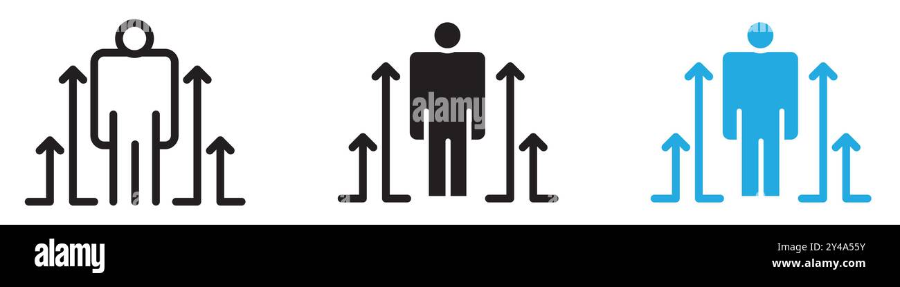 Personal development icon vector line logo mark or symbol set ...