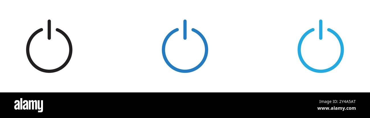 Power icon vector line logo mark or symbol set collection outline style ...