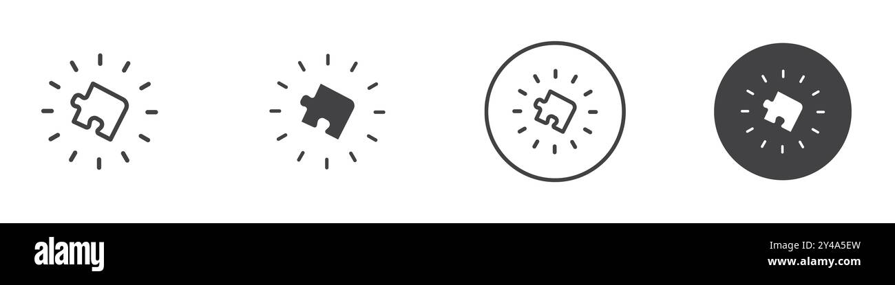 Puzzle icon vector line logo mark or symbol set collection outline ...