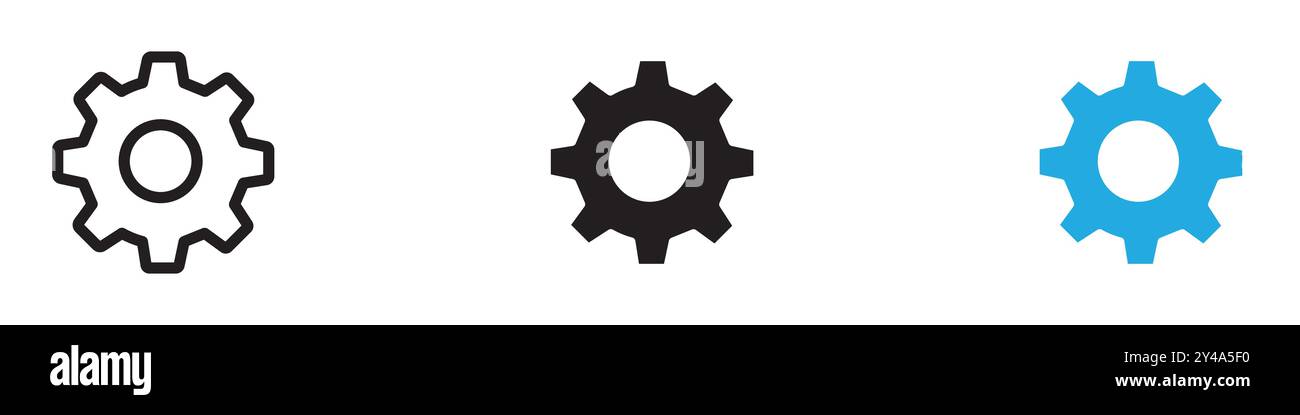 Settings icon vector line logo mark or symbol set collection outline ...