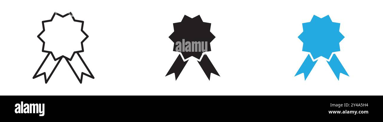 Ribbon Icon vector line logo mark or symbol set collection outline ...