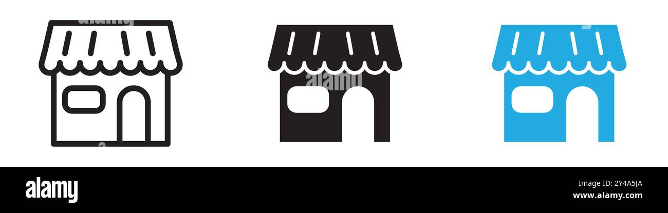 Store icon vector line logo mark or symbol set collection outline style ...