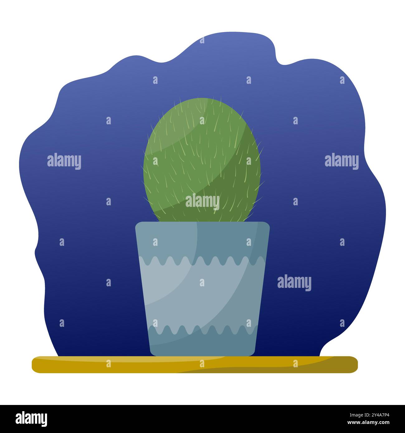 Cactus grows in a pot, flat vector illustration Stock Vector Image ...