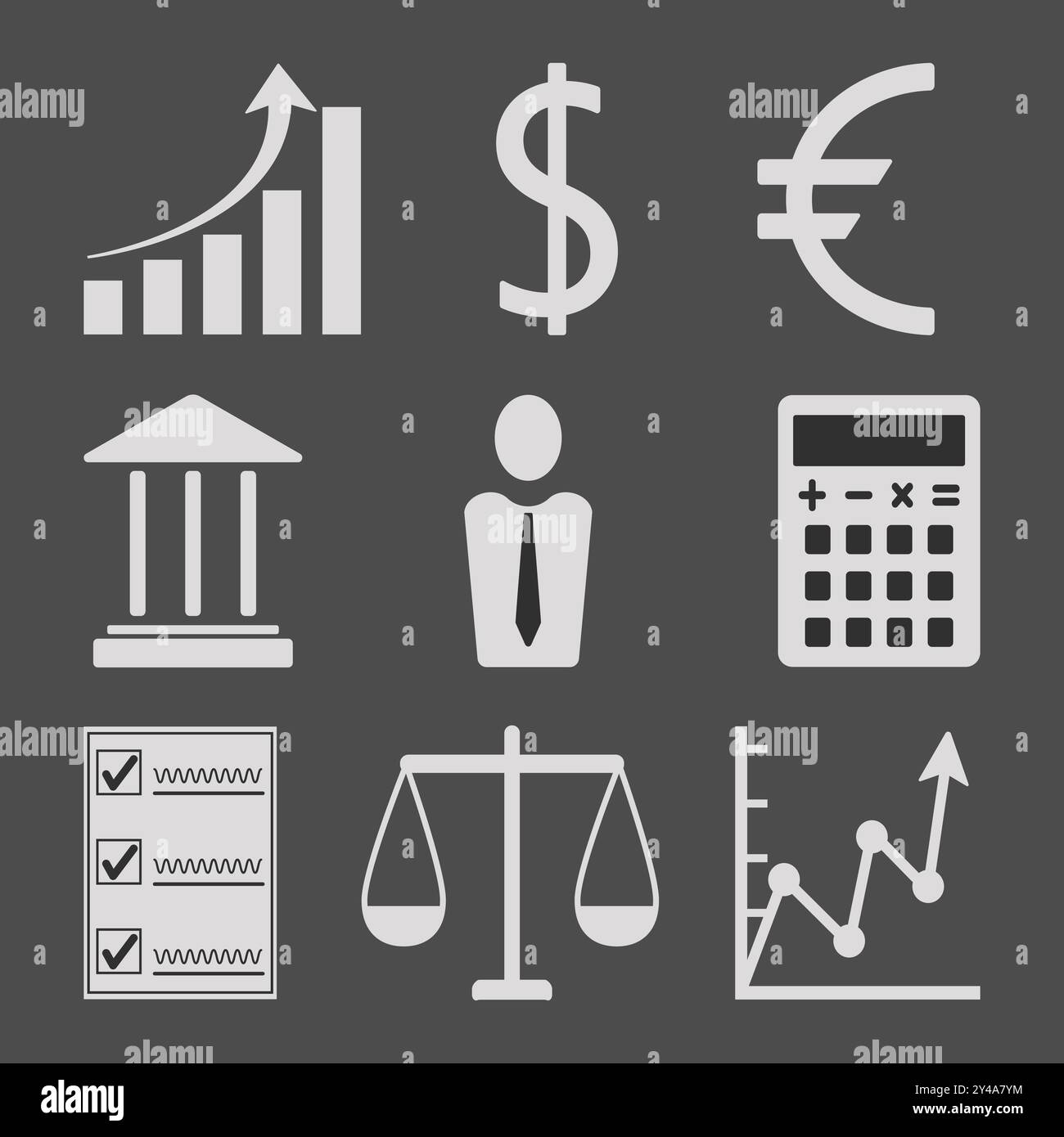 Set of business icons, flat vector illustration Stock Vector Image ...