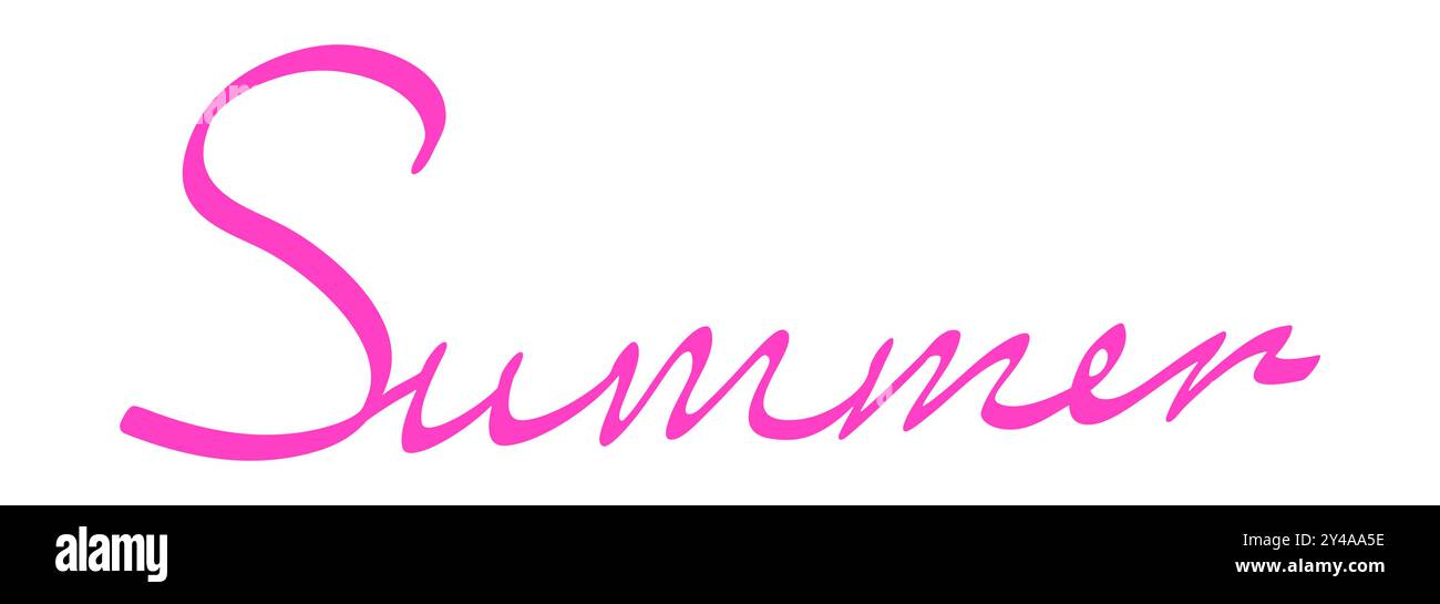 Lettering about summer written by hand Stock Vector