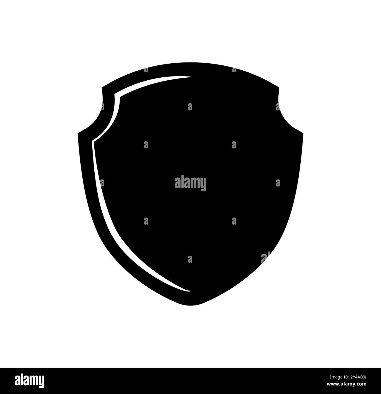 Shield logo template flat illustration, shielding icon in black and ...