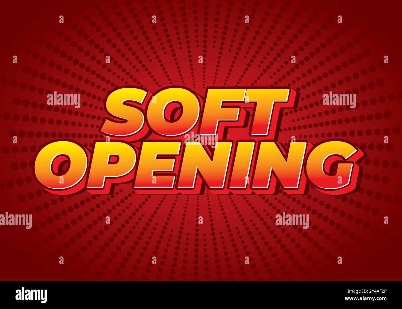 Soft opening. Text effect design for digital ads with 3D style Stock ...
