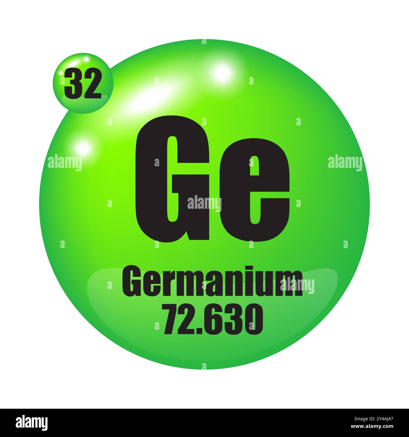 Germanium symbol icon. Element Ge 32. Atomic mass 72.630. Vector element. Stock Vector