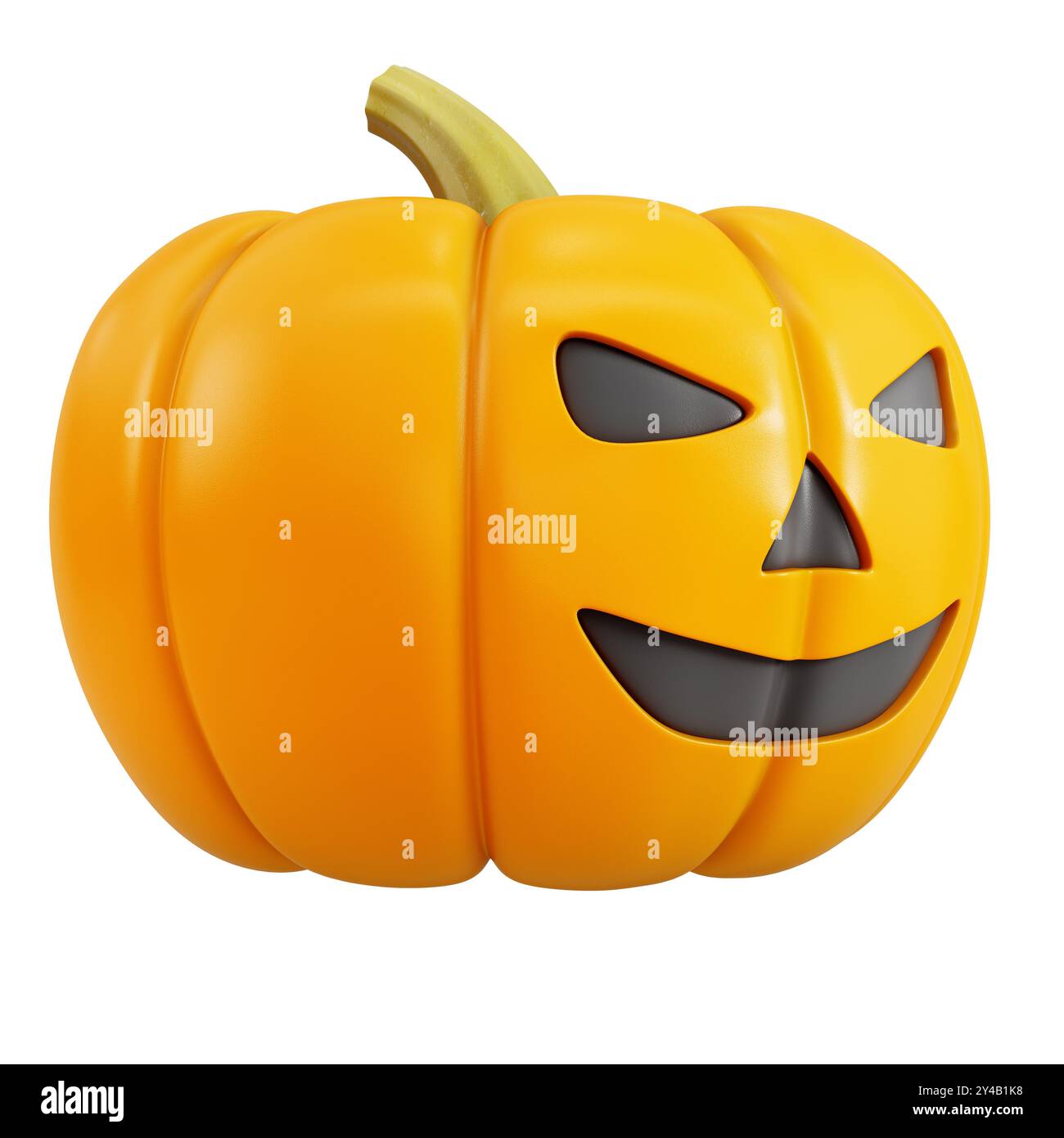 Halloween Jack o lantern pumpkin with a spooky face isolated on white ...