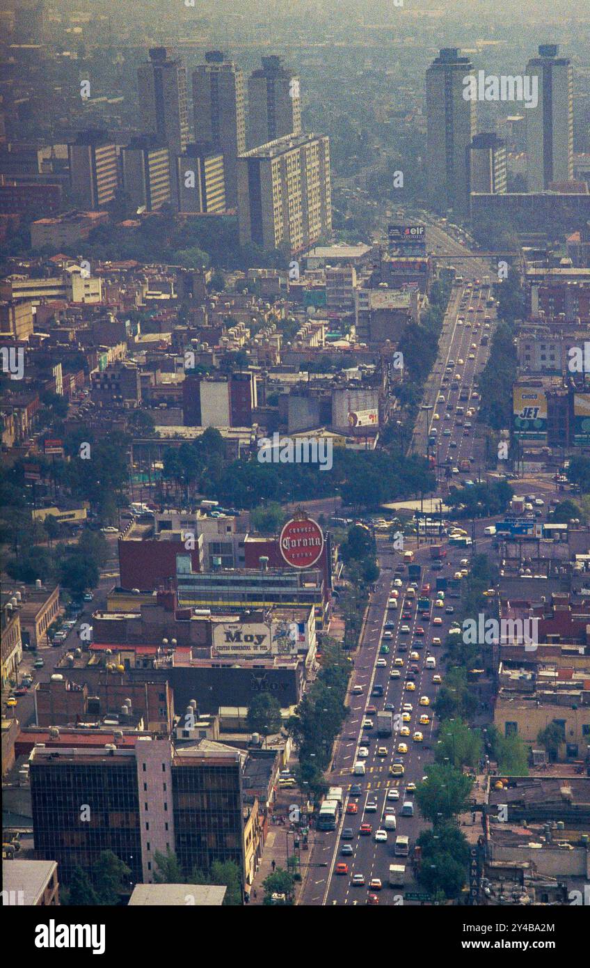 Mexico, Mexico City. Highway into the city. Air pollution. Stock Photo
