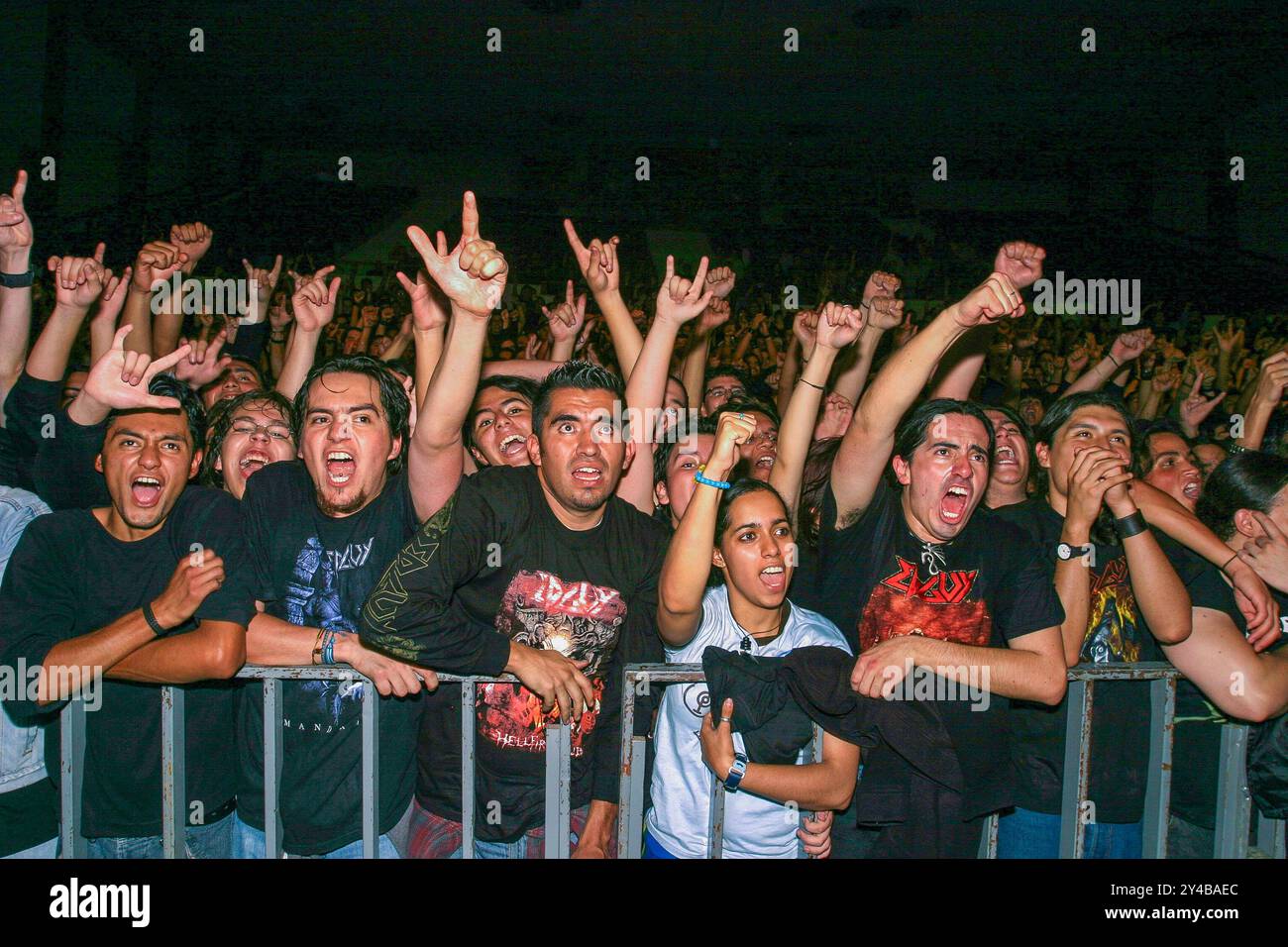Mexico, Mexico City. Youth at a heavy metal concert. Stock Photo