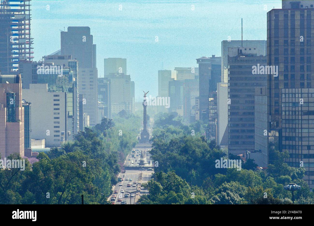 Mexico - The Angel of Independence, known by the shortened name El Ángel and officially known as Monumento a la Independencia ("Monument to Independen Stock Photo
