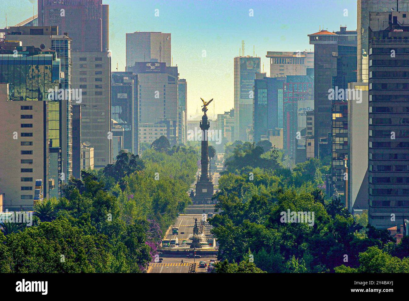 Mexico - The Angel of Independence, known by the shortened name El Ángel and officially known as Monumento a la Independencia ("Monument to Independen Stock Photo