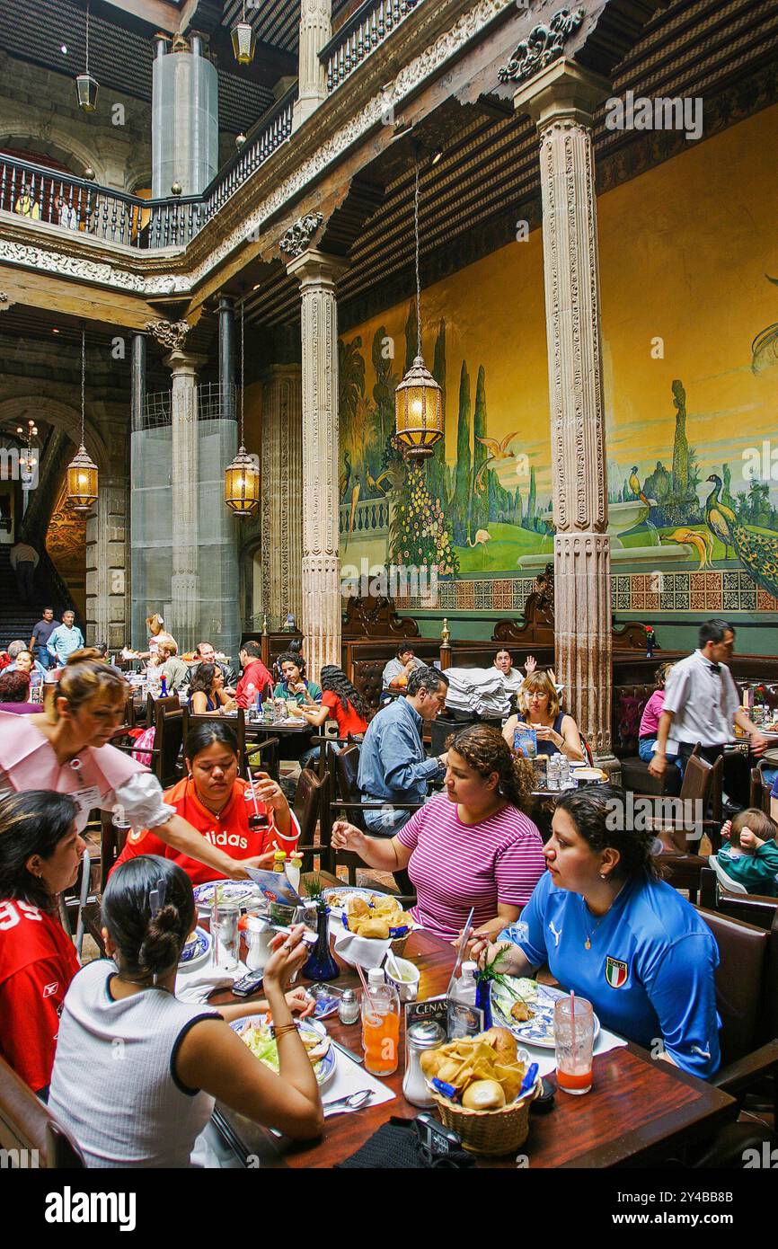 MEXICO CITY, MEXICO -  . Restaurant in historic building Casa de los Azulejos or "House of Tiles" is an 18th-century palace in Mexico City, built by t Stock Photo