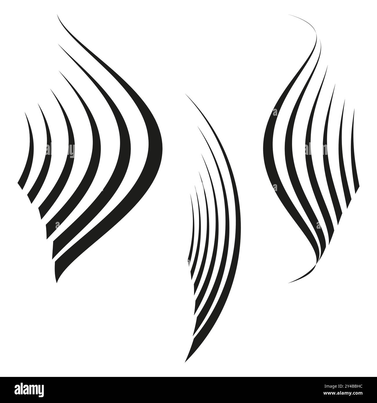 Sleek white abstract wavy pattern Cut Out Stock Images & Pictures - Alamy
