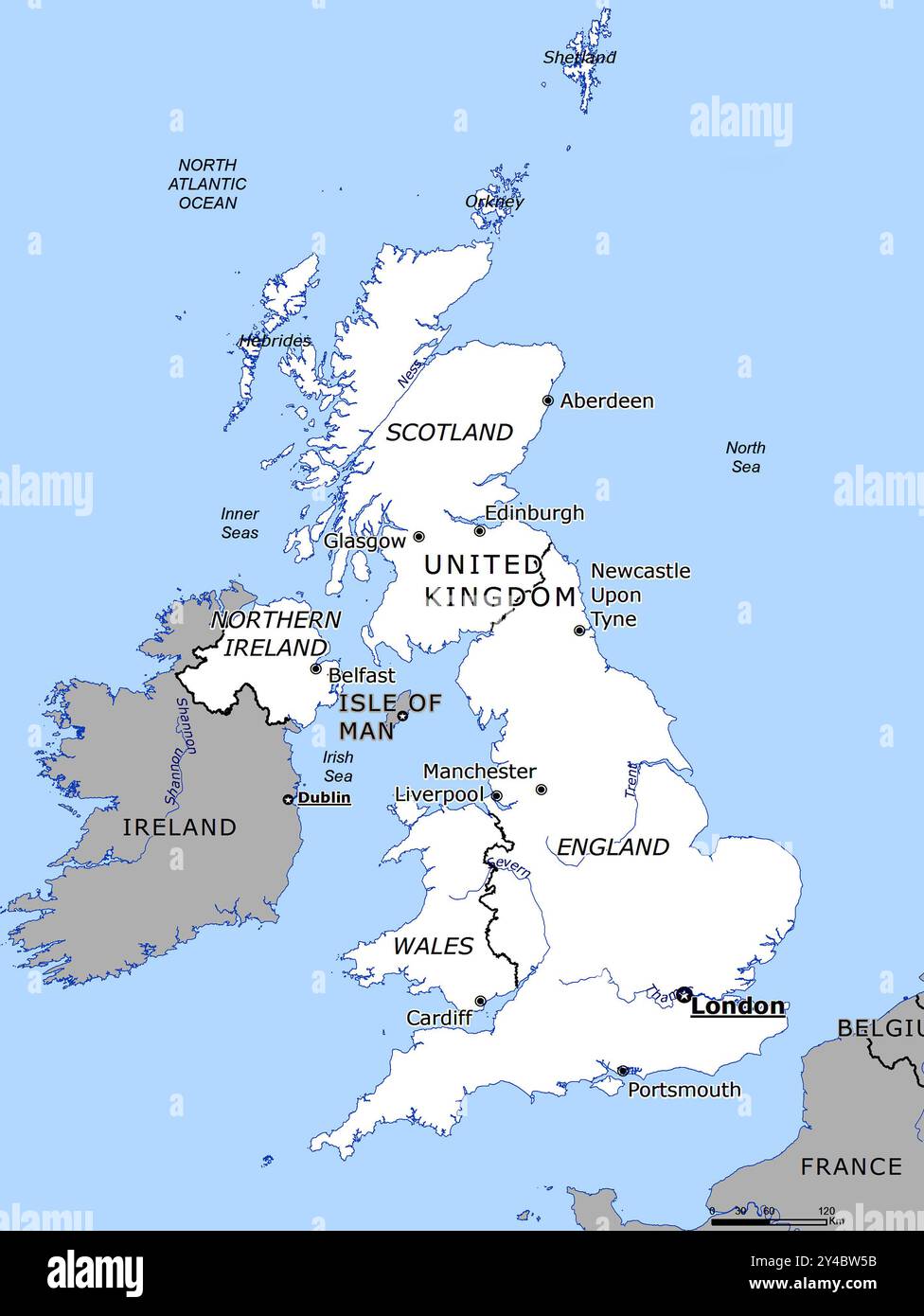 Map of the UK. United Kingdom map. Stock Photo