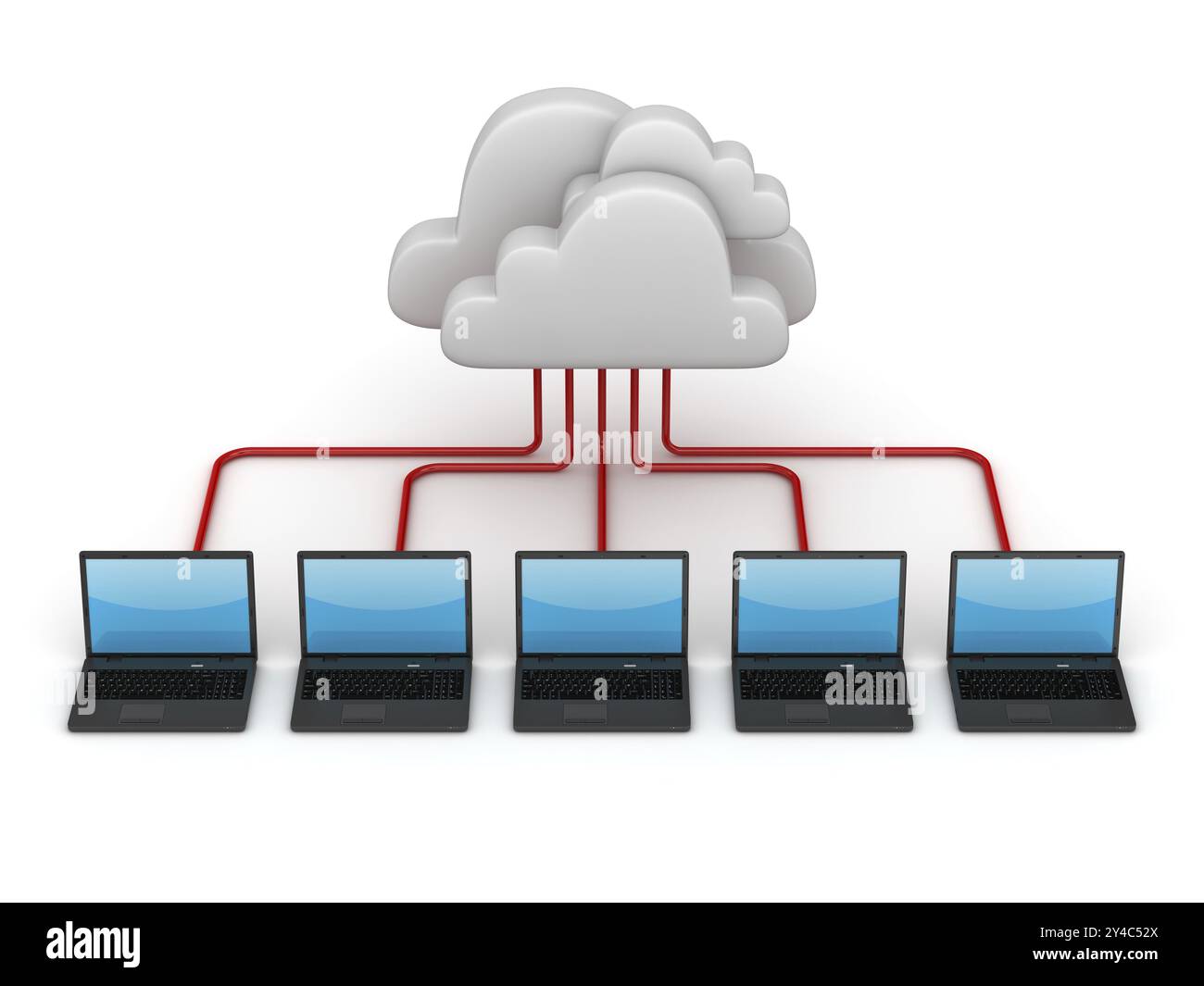 Computer clouding system, This is a computer generated and 3d rendered ...