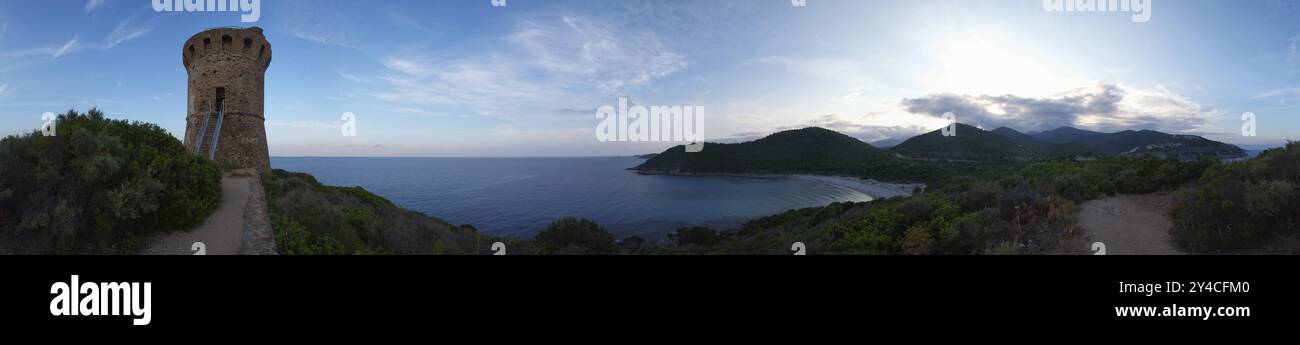 360 degree panorama Fautea, Corsica Stock Photo