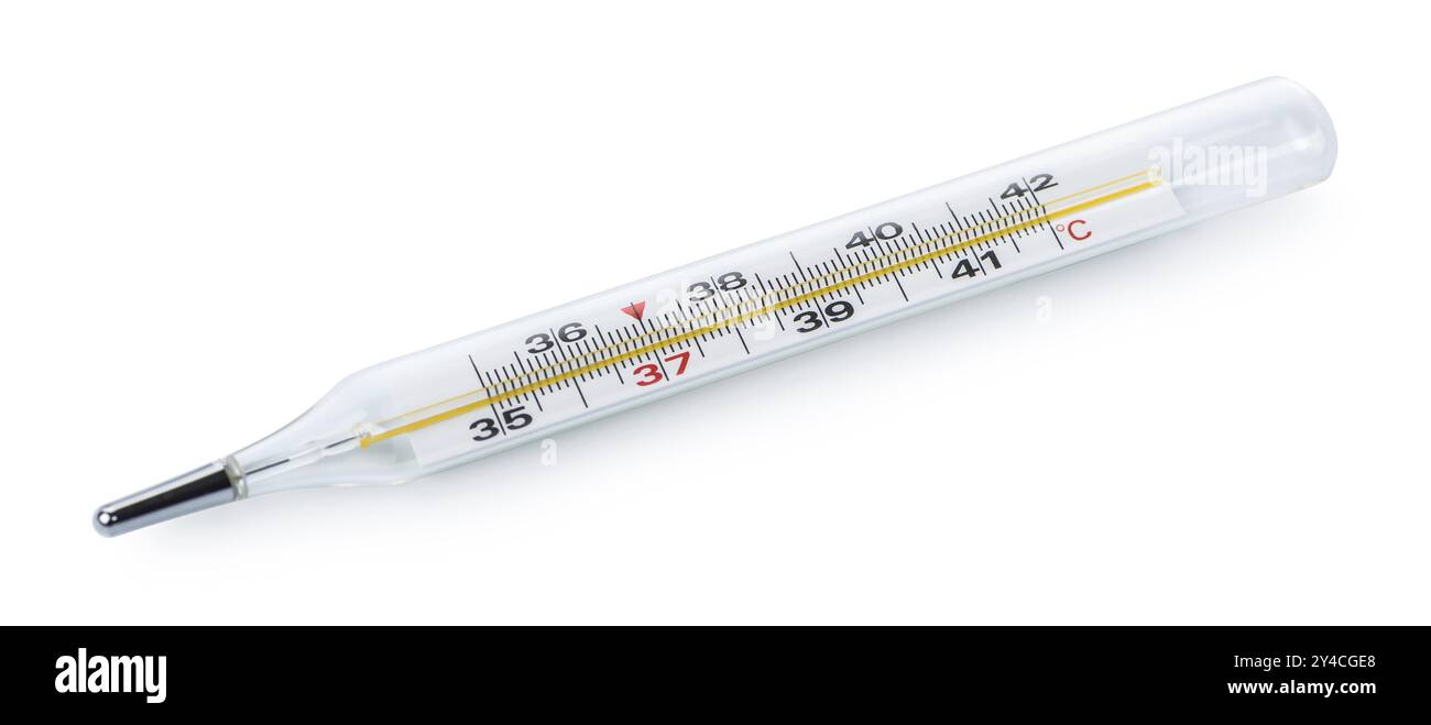 Mercury thermometer isolated on a white background Stock Photo - Alamy