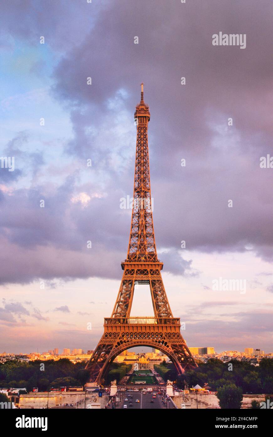 The Eiffel Tower Paris France. Left Bank historic iconic landmark ...