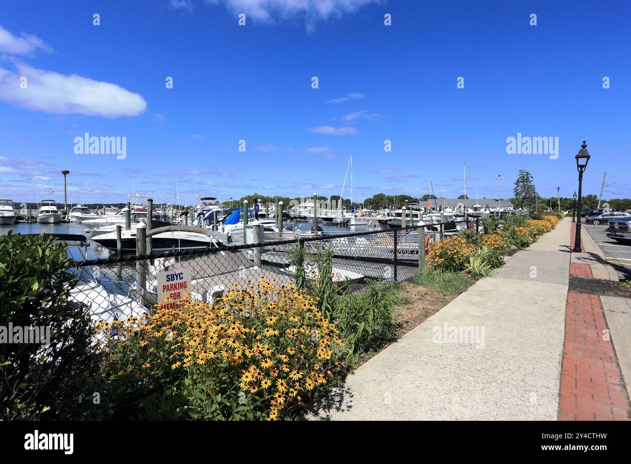 Stony Brook Yacht Club marina Long Island NY Stock Photo