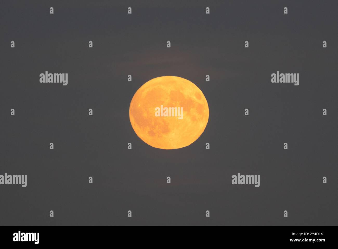 Birmingham, UK. 17th Sep, 2024. A full harvest moon rises over the ...