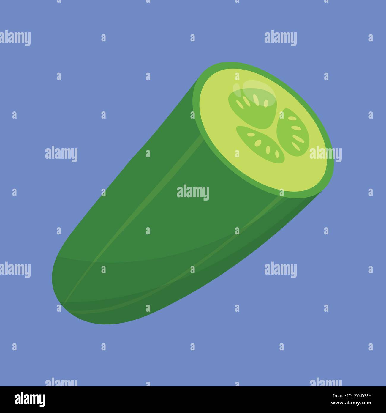 fresh half cucumber vector icon. Half Cucumber Vegetable icon. cucumber vector Stock Vector