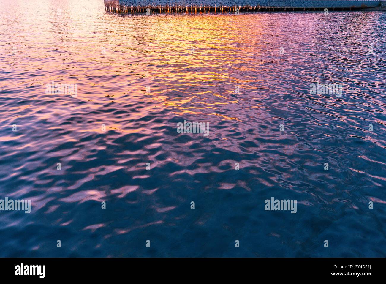 Reflection of Sun rays on the Water of the Caspian Sea. Baku ...