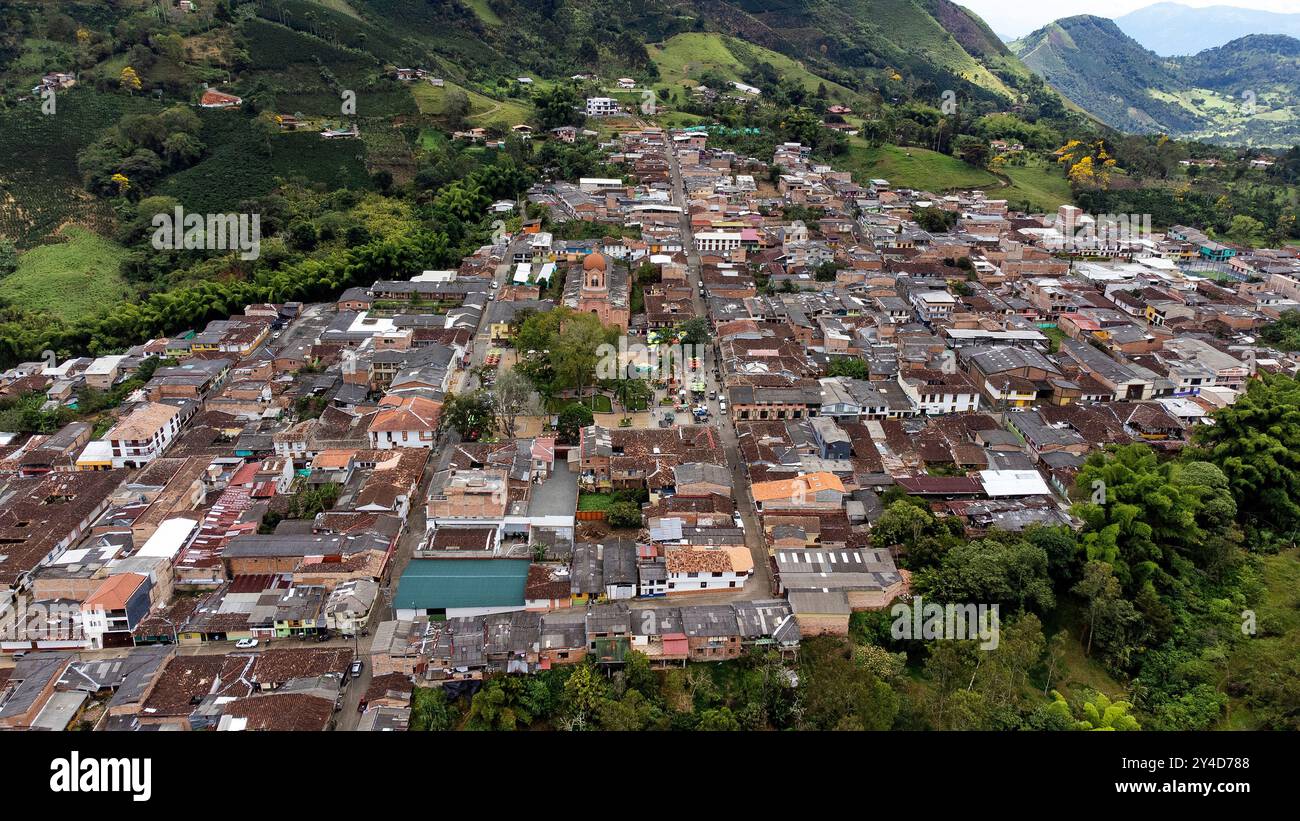 Pueblorrico, Antioquia - Colombia - July 21, 2024. Its colorful houses ...
