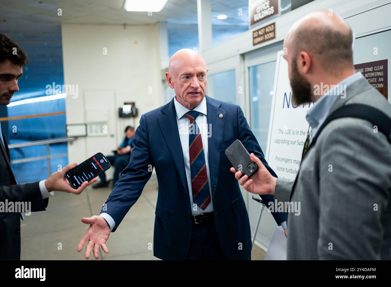 Washington, United States. 17th Sep, 2024. Sen. Mark Kelly, D-NV, speaks to reporters after a second failed vote that would have codified federal protections for In vitro fertilization (IVF) treatments at the U.S. Capitol in Washington, DC on Tuesday, September 17, 2024. All Republican senators except for Sen. Lisa Murkowski, R-AK, and Sen. Susan Collins, R-ME, voted against the bill that was also blocked in June. Photo by Bonnie Cash/UPI Credit: UPI/Alamy Live News Stock Photo