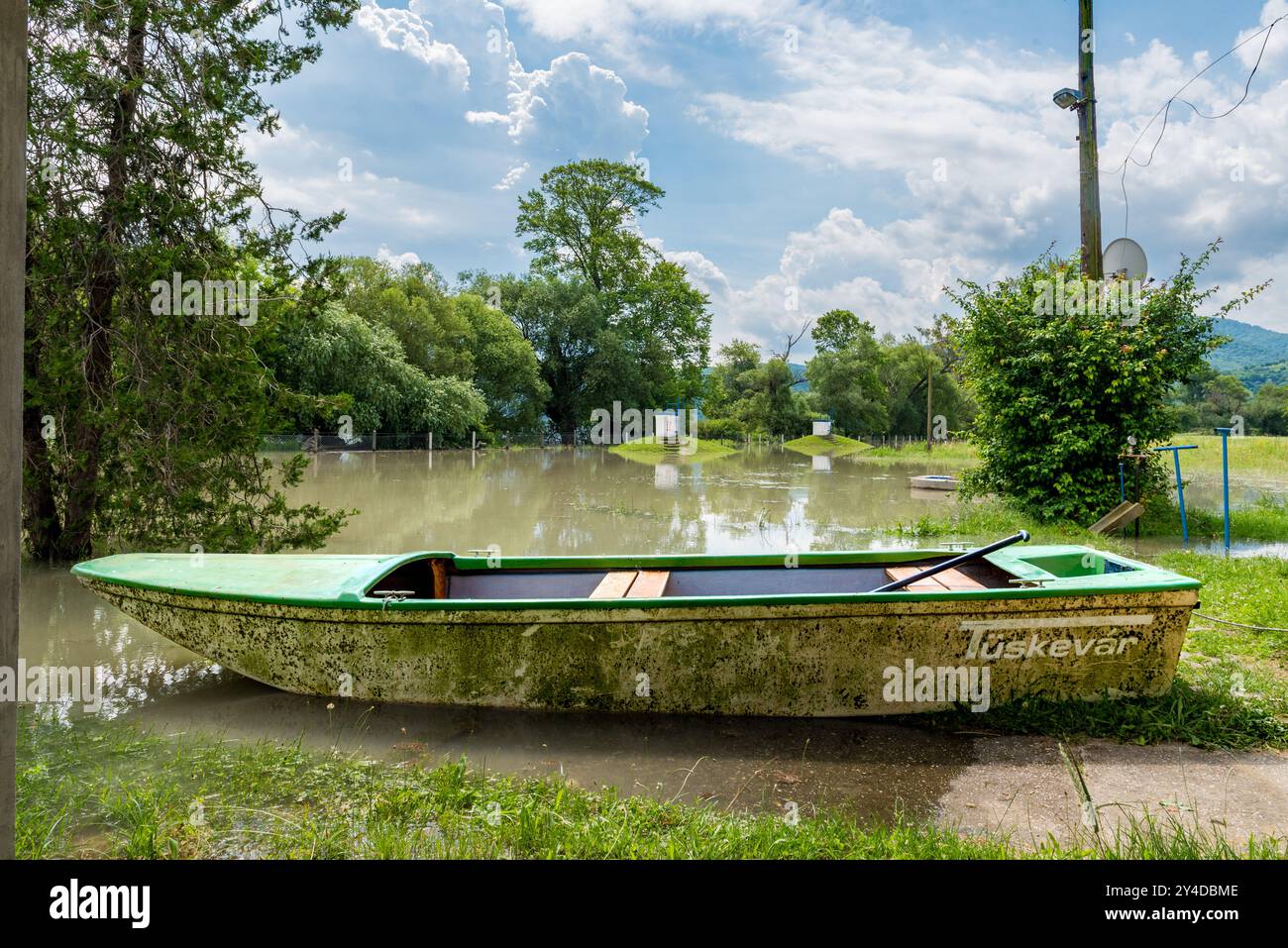River Bank Raining High water and seasonal flood in summer and autumn after raining. the ...