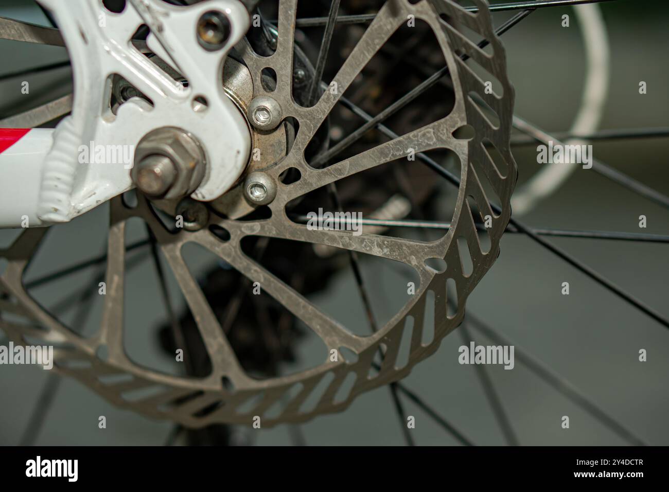 Rotor, brake disk on a bicycle wheel, close up Stock Photo - Alamy
