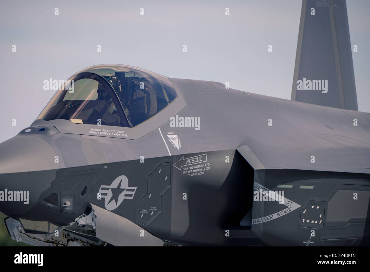 Air Station Cherry, North Carolina, USA. 17th Sep, 2024. U.S. Marine Corps Lt. Col. Evan Shockley, from Virginia and commanding officer, Marine Fighter Attack Squadron (VMFA) 251, taxis an F-35C Lightning Il at Marine Corps Air Station Cherry Point, North Carolina, Sept. 17, 2024. VMFA-251 became the first East Coast-based Marine Corps squadron to receive the F-35C, designed to operate from conventional aircraft carriers or land bases and provides operational flexibility and persistence to II Marine Expeditionary Force. Credit: U.S. Marines/ZUMA Press Wire/ZUMAPRESS.com/Alamy Live News Stock Photo