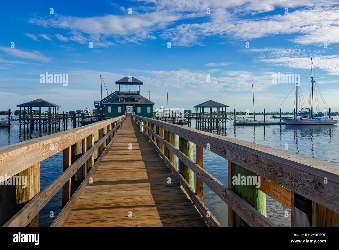 The entrance to the Biloxi Schooner Pier Complex part of the Biloxi