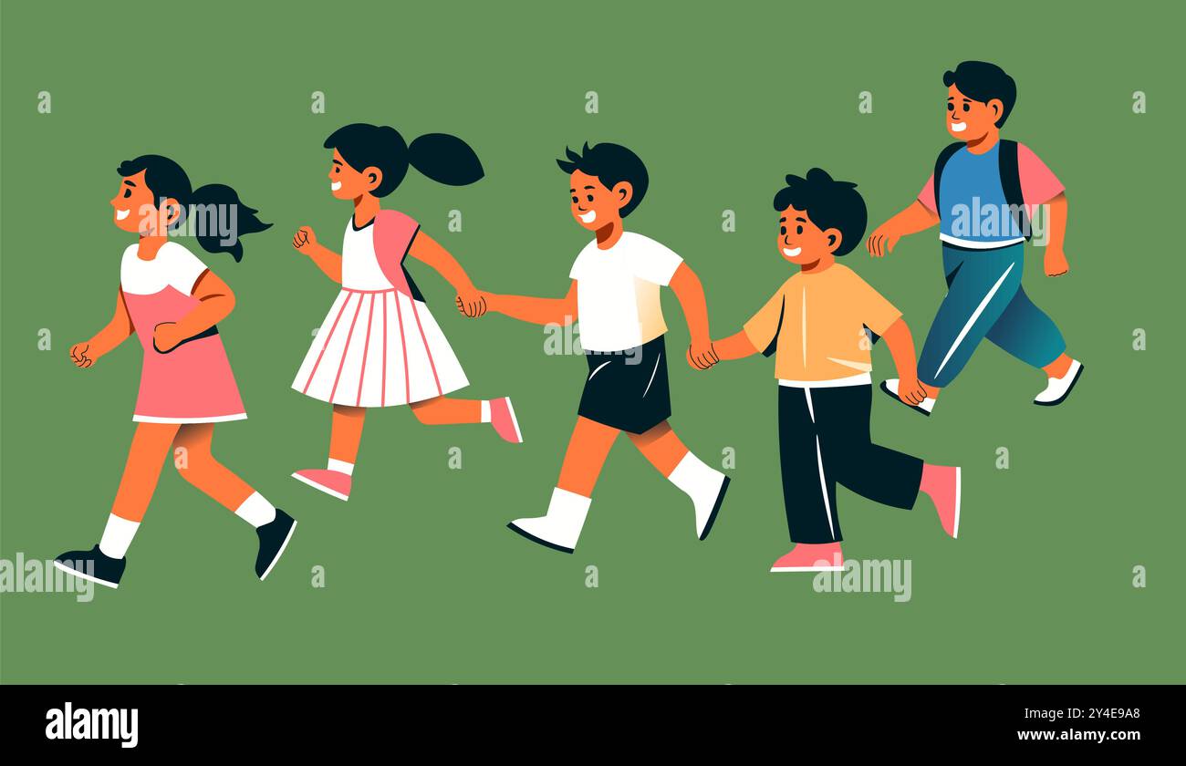 Children hands together school Stock Vector Images - Alamy