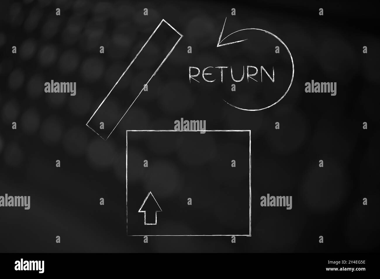 return policy and product stats conceptual illustration, return sign ...