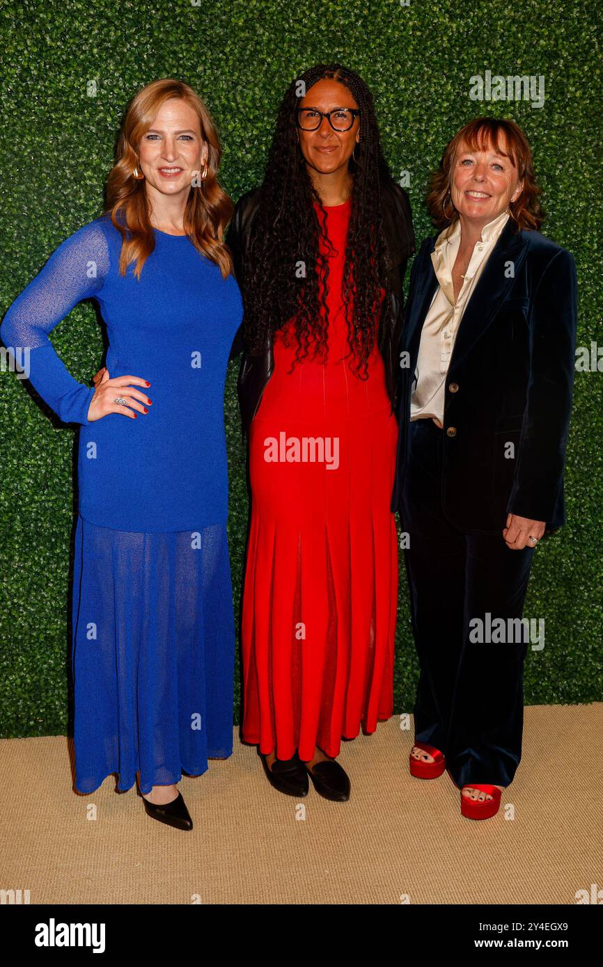 London, UK. 16th Sep, 2024. Helen Estabrook, Sarah Amos and Liesel Evans attend the In Vogue: The 1990s UK Premiere in London. (Photo by Cat Morley/SOPA Images/Sipa USA) Credit: Sipa USA/Alamy Live News Stock Photo