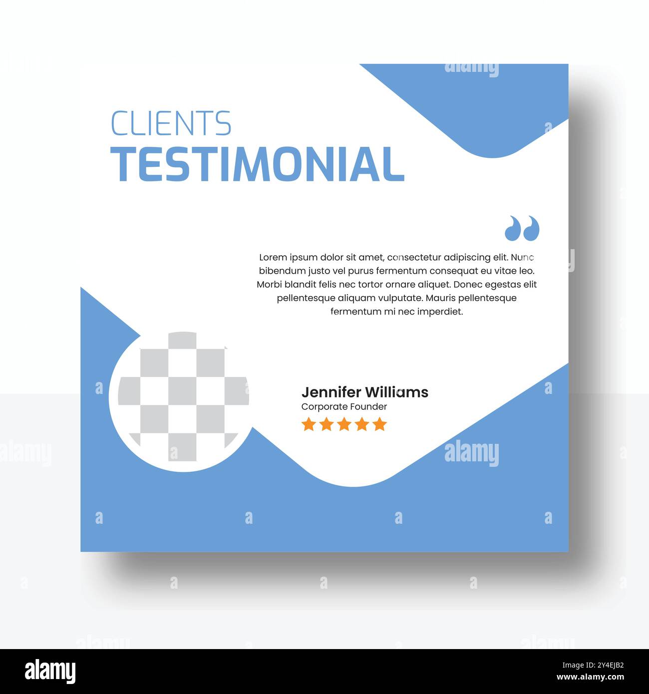 Business testimonial template design and customer feedback layout