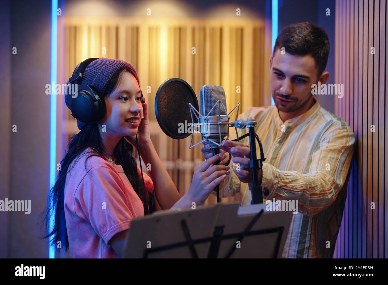 Recording Music Together in Professional Studio Setting Stock Photo - Alamy