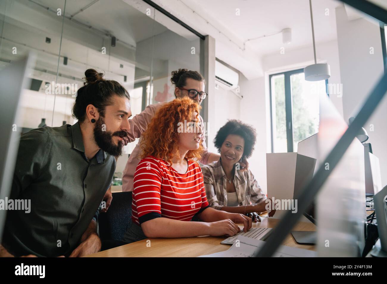 Developing programming and coding technologies. Programmer working in a software develop company Stock Photo