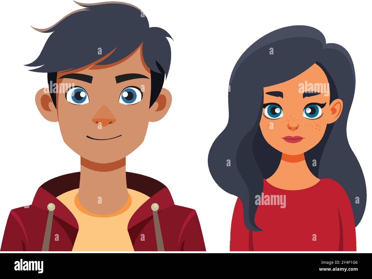 Vector art of a young man and woman Stock Vector Image & Art - Alamy