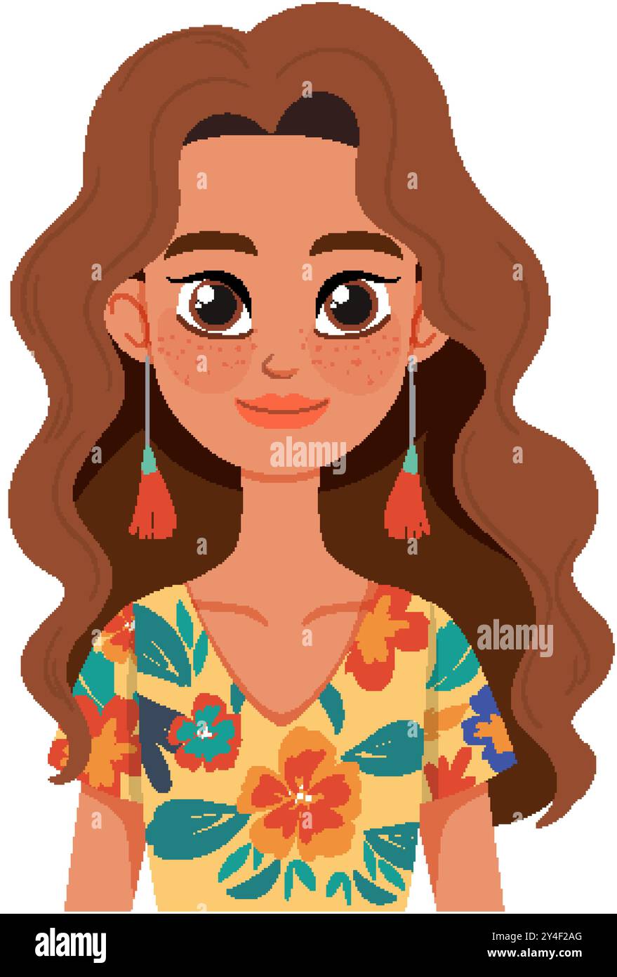 Illustration of a woman with long hair Stock Vector Image & Art - Alamy