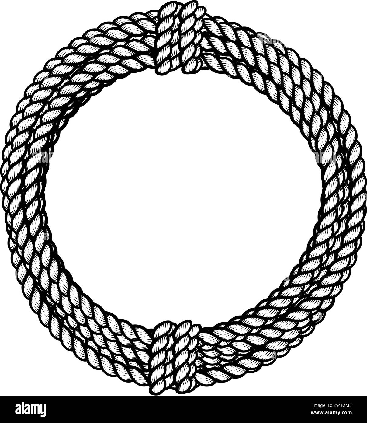 hank tied up bundle of classic climbing rope vector isolated on ...