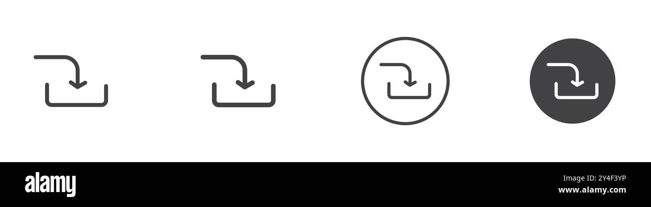 Import icon set in thin line outline style and linear vector sign Stock ...