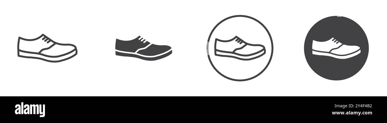 Shoes Icon set in thin line outline style and linear vector sign Stock ...
