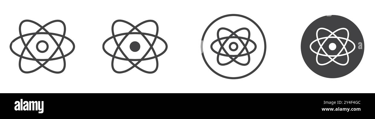 Physics icon set in thin line outline style and linear vector sign ...