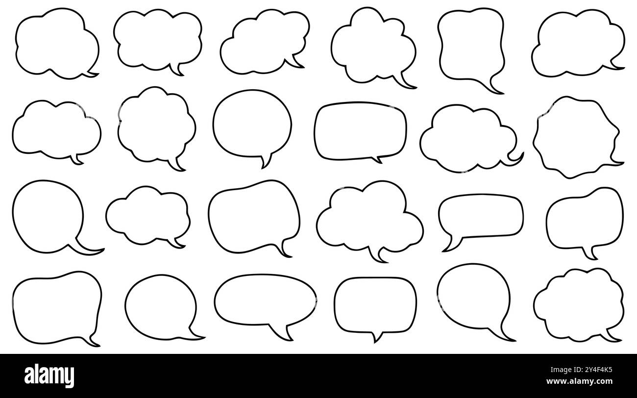 Set of empty comic style speech bubbles with blank space for your text ...
