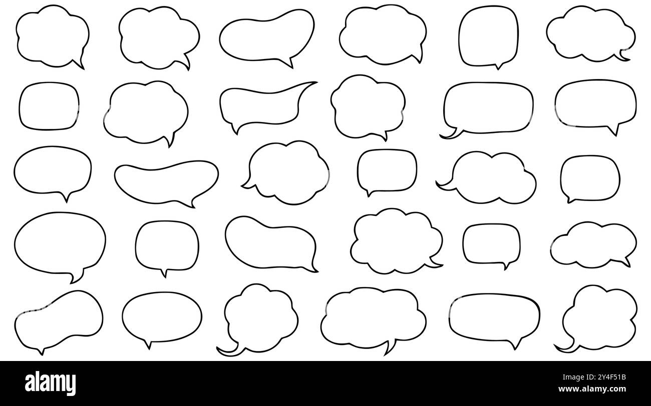 Set of empty comic style speech bubbles with blank space for your text ...