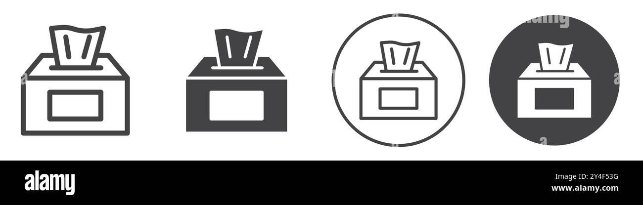 Wipes pack icon set in thin line outline style and linear vector sign ...