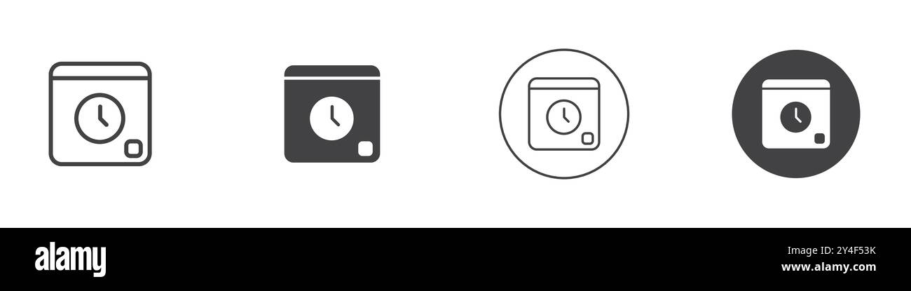Wash Time icon set in thin line outline style and linear vector sign ...